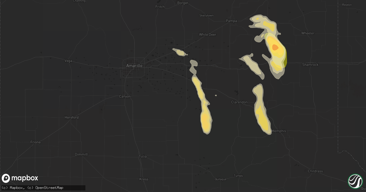 Hail map in Claude, TX on September 20, 2015