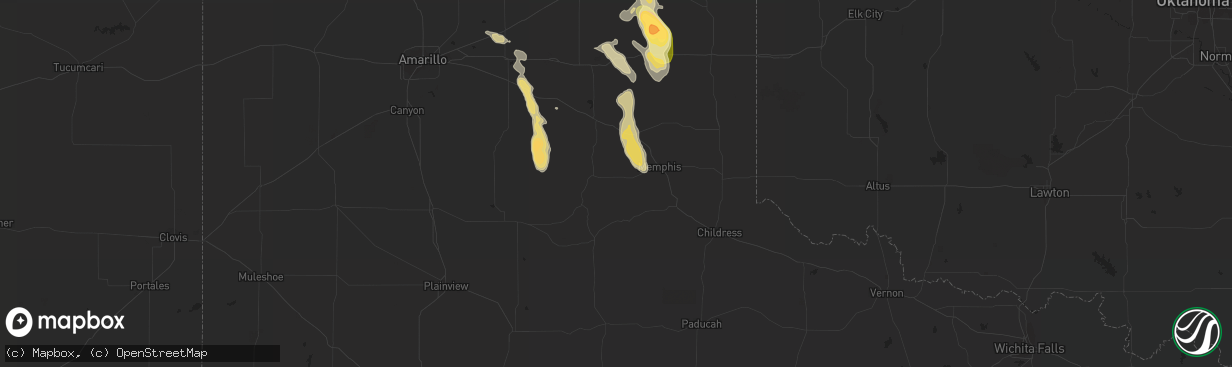 Hail map in Lakeview, TX on September 20, 2015