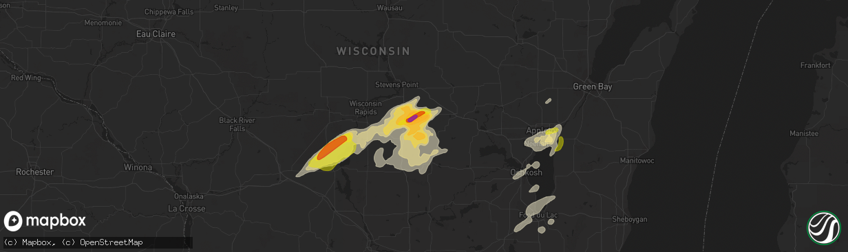 Hail map in Almond, WI on September 20, 2017