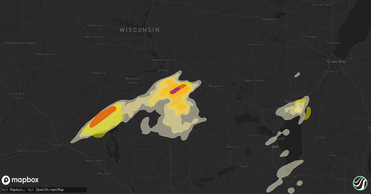 Hail map in Almond, WI on September 20, 2017