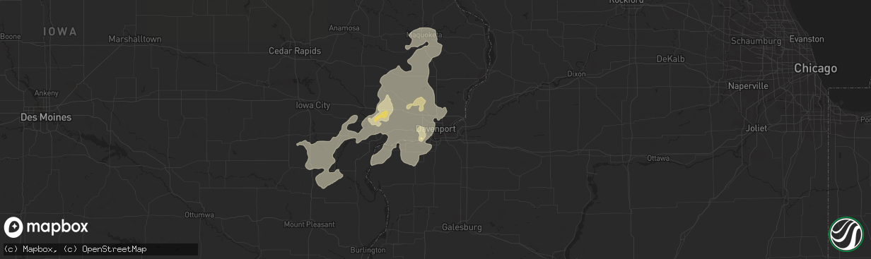 Hail map in Davenport, IA on September 20, 2017