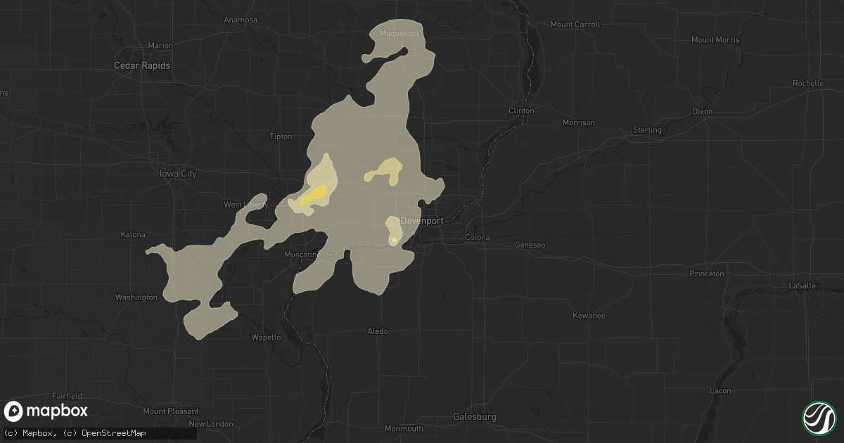 Hail map in Davenport, IA on September 20, 2017