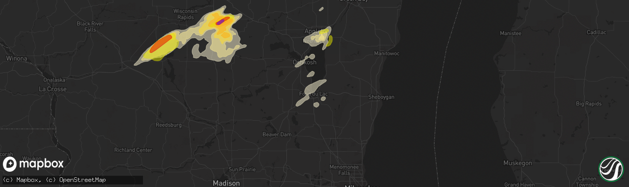 Hail map in Fond Du Lac, WI on September 20, 2017