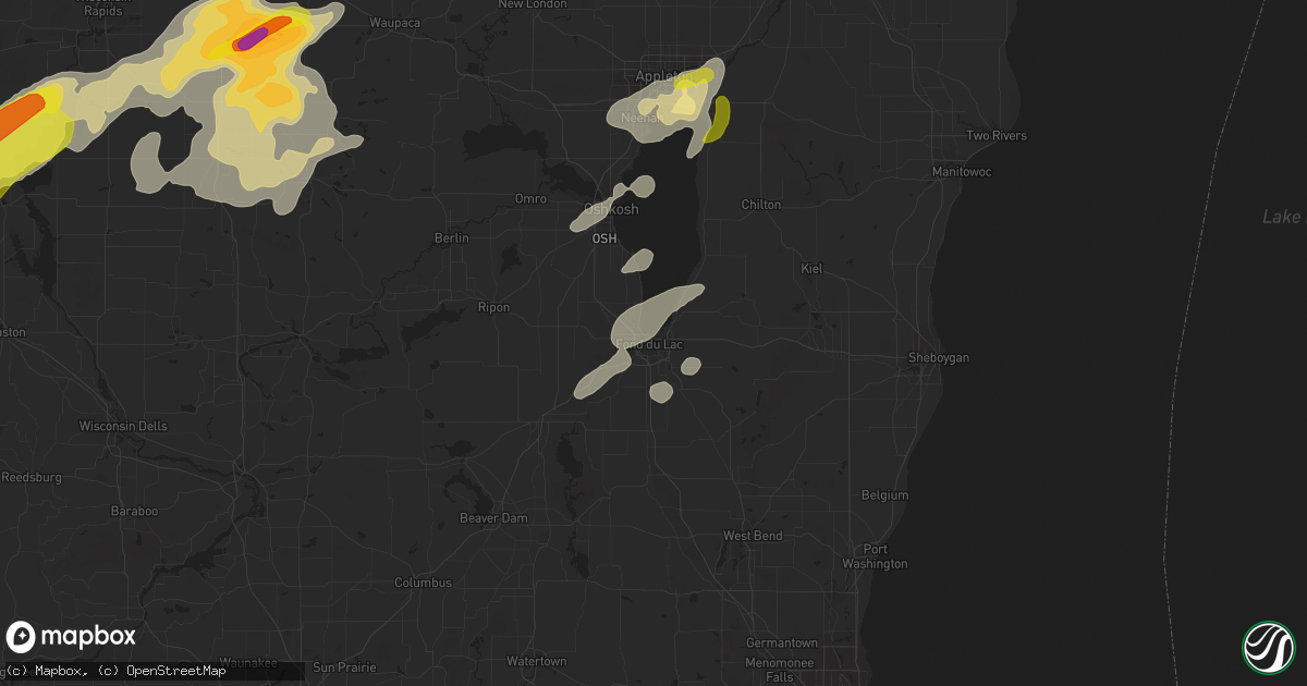 Hail map in Fond Du Lac, WI on September 20, 2017
