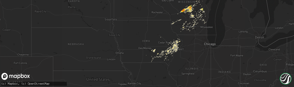 Hail map in Iowa on September 20, 2017