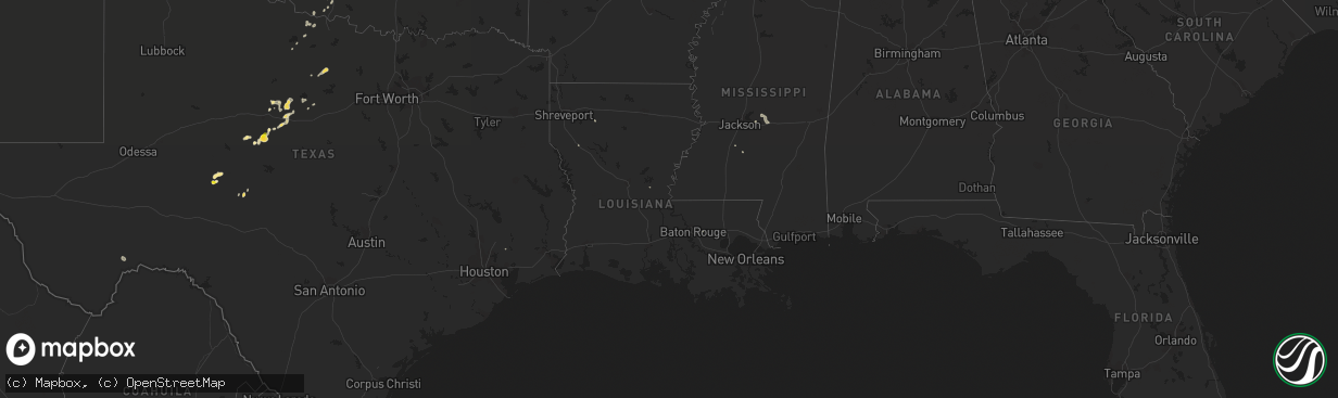 Hail map in Louisiana on September 20, 2017