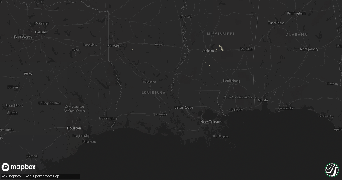 Hail map in Louisiana on September 20, 2017