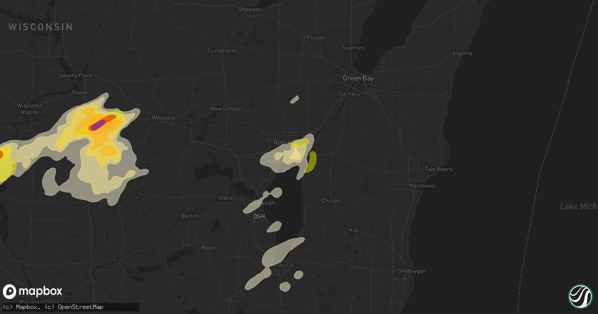 Hail map in Menasha, WI on September 20, 2017