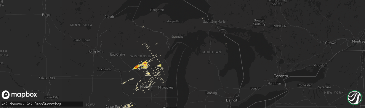 Hail map in Michigan on September 20, 2017