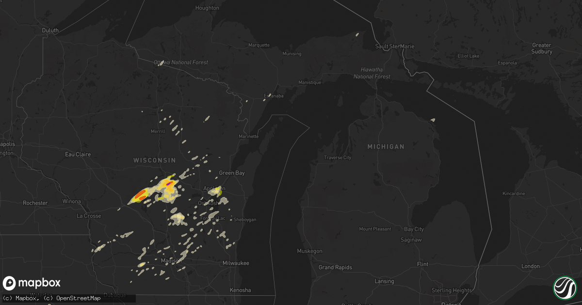 Hail map in Michigan on September 20, 2017