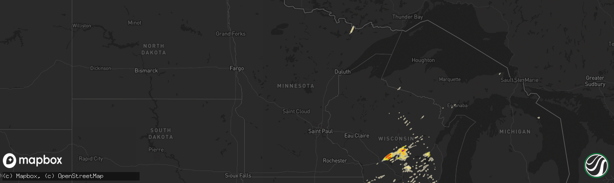 Hail map in Minnesota on September 20, 2017