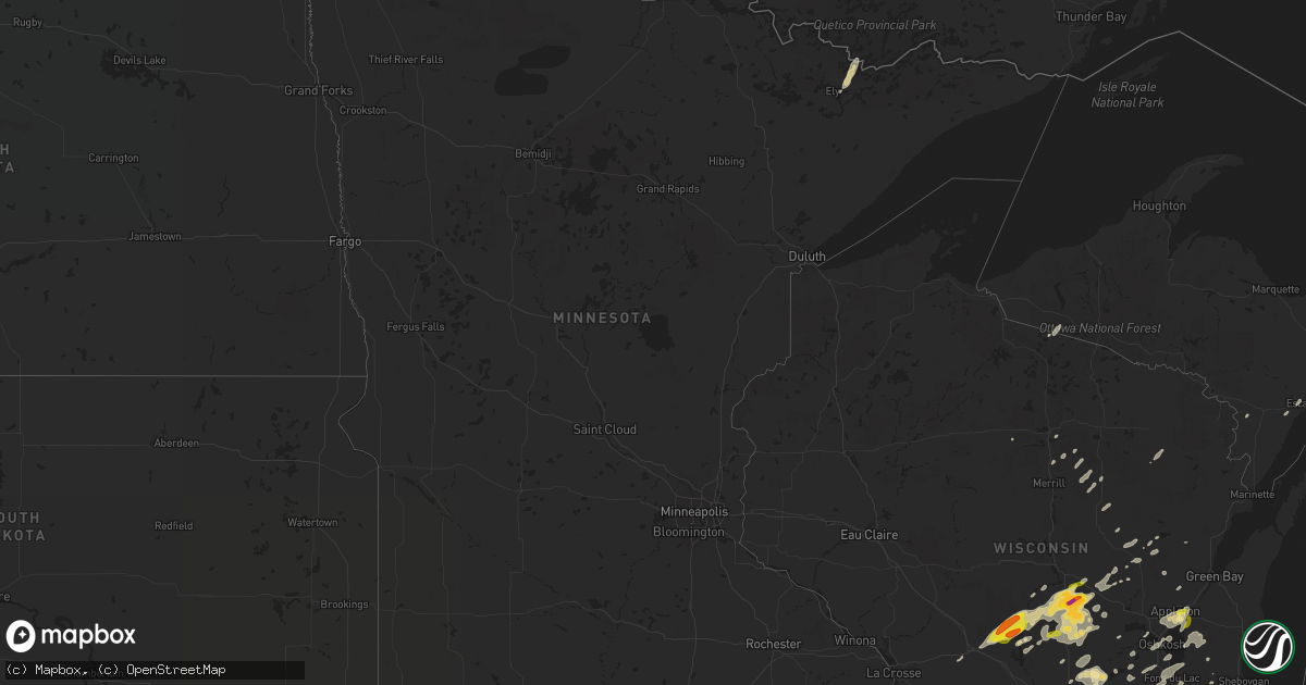 Hail map in Minnesota on September 20, 2017