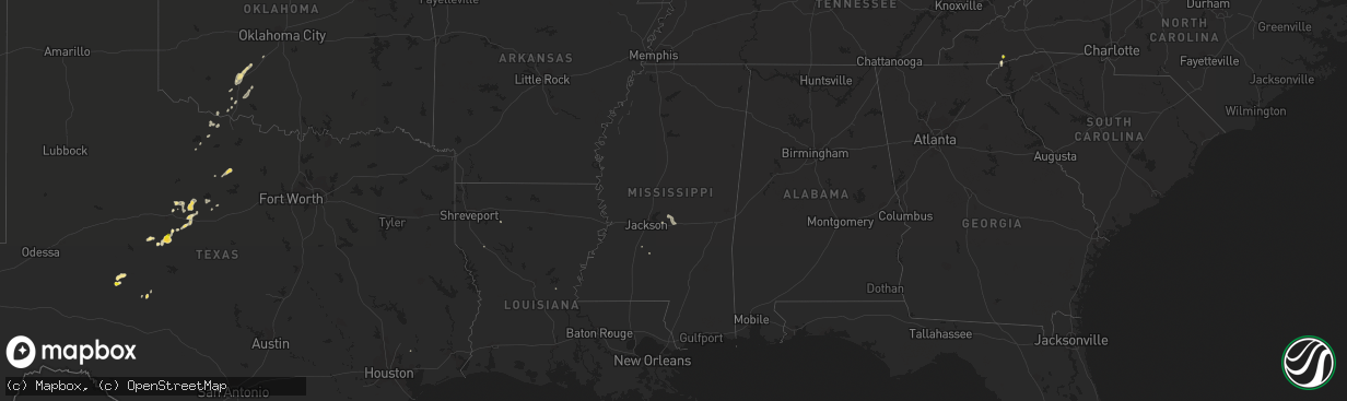 Hail map in Mississippi on September 20, 2017