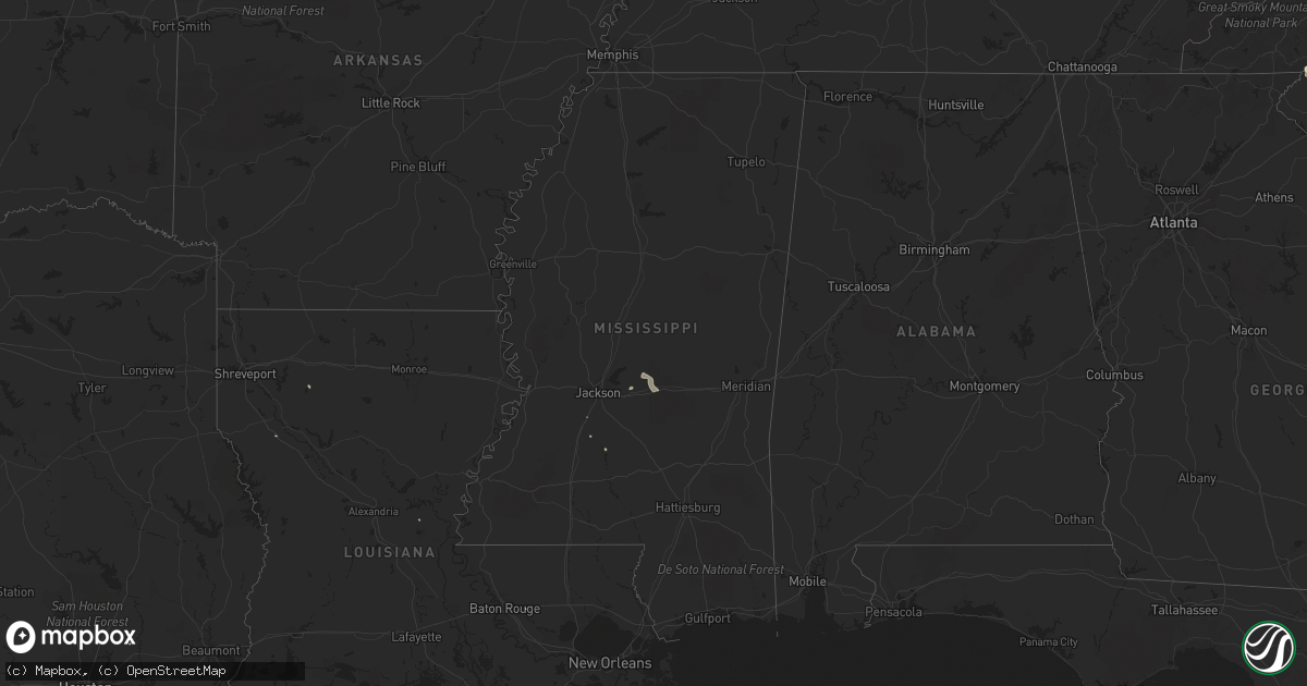 Hail map in Mississippi on September 20, 2017