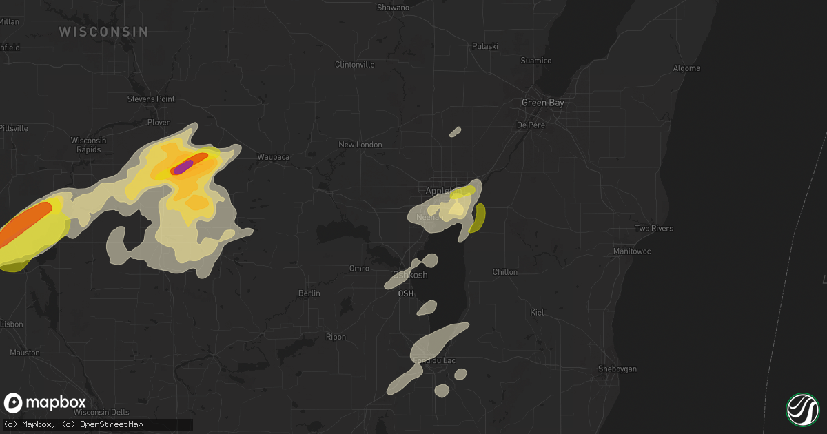 Hail map in Neenah, WI on September 20, 2017