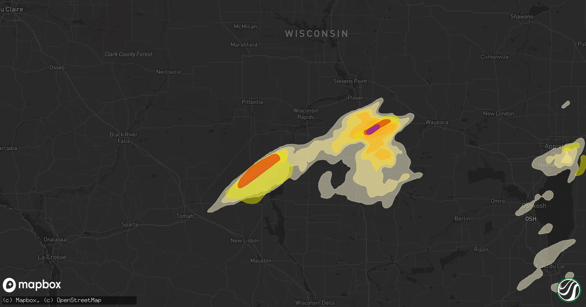 Hail map in Nekoosa, WI on September 20, 2017