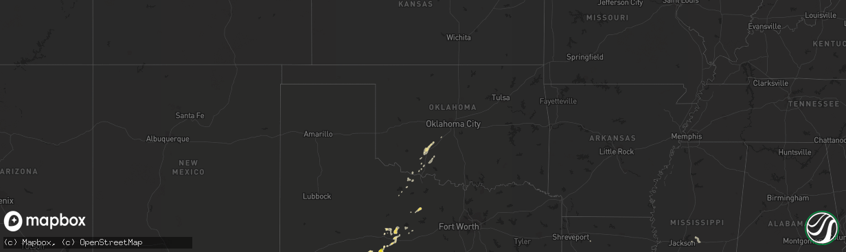 Hail map in Oklahoma on September 20, 2017