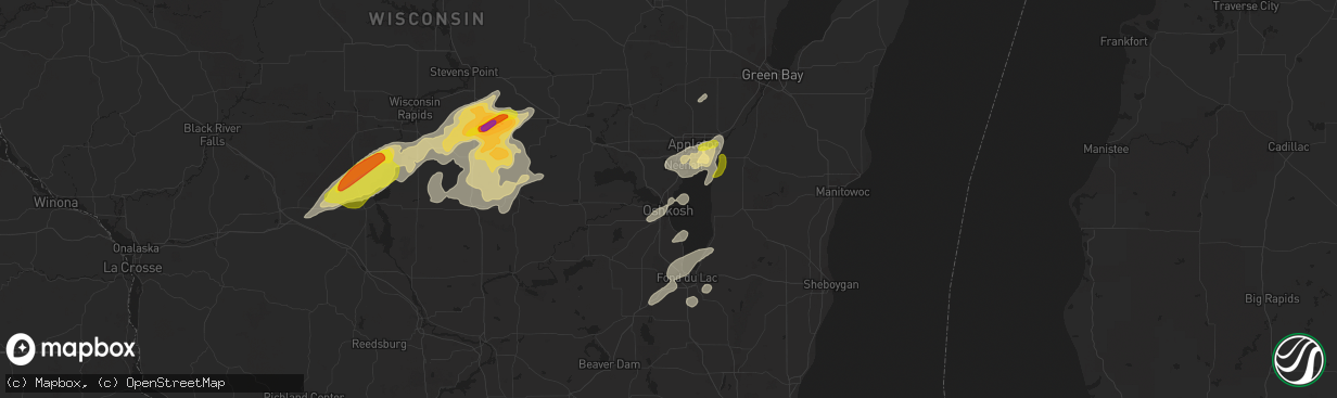 Hail map in Oshkosh, WI on September 20, 2017