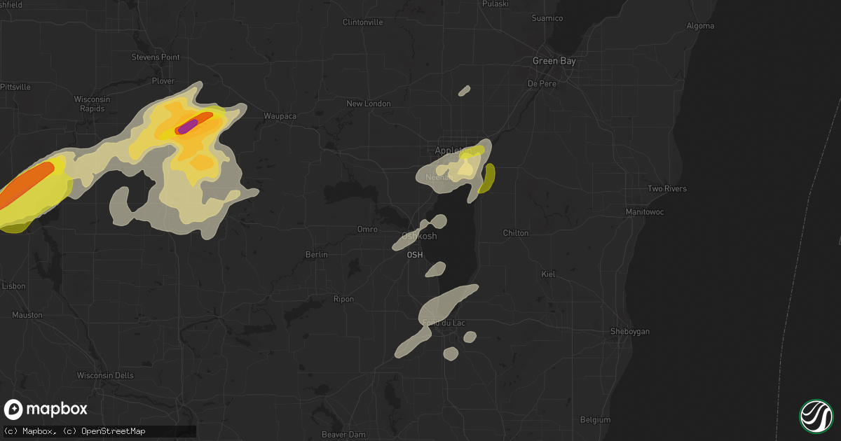 Hail map in Oshkosh, WI on September 20, 2017