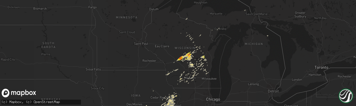 Hail map in Wisconsin on September 20, 2017