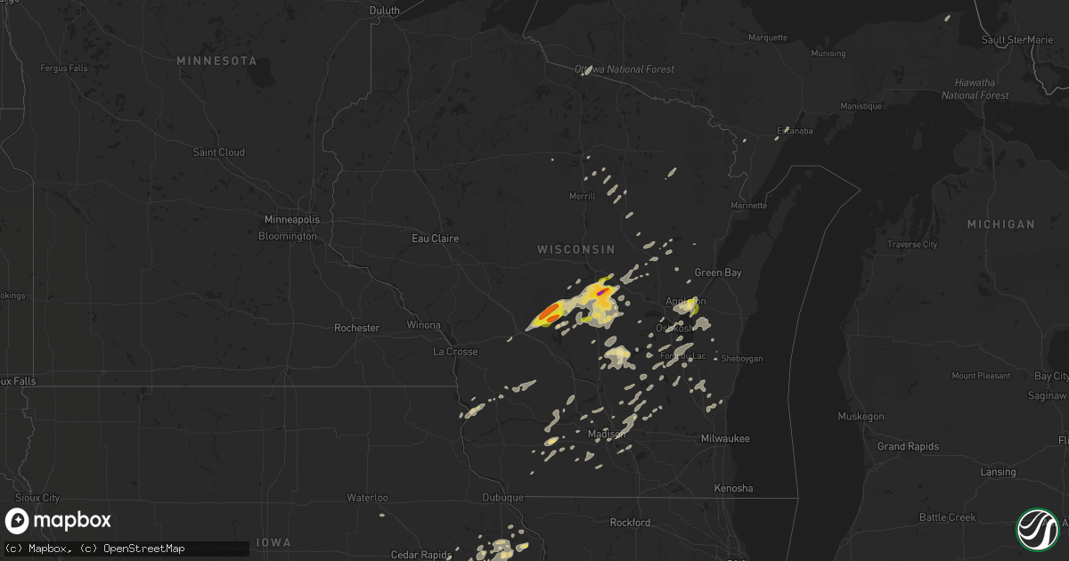 Hail map in Wisconsin on September 20, 2017