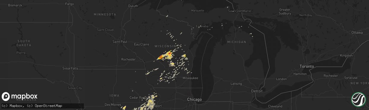 Hail map on September 20, 2017