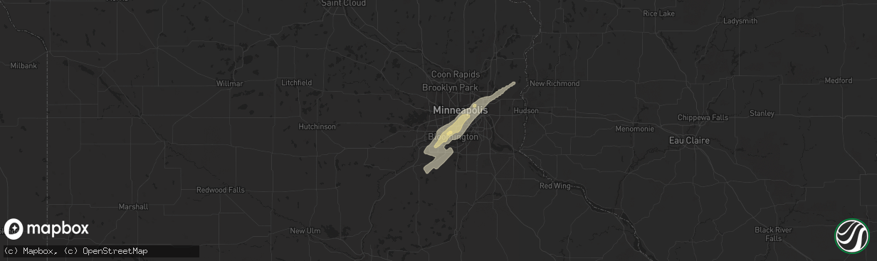 Hail map in Eden Prairie, MN on September 20, 2018