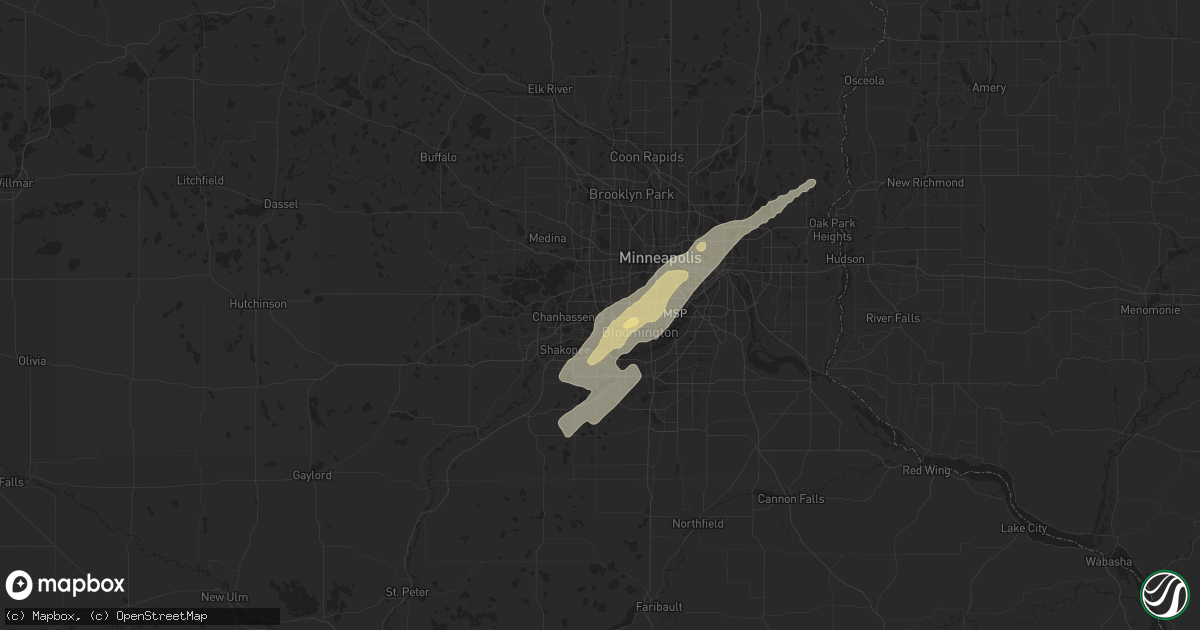 Hail map in Eden Prairie, MN on September 20, 2018