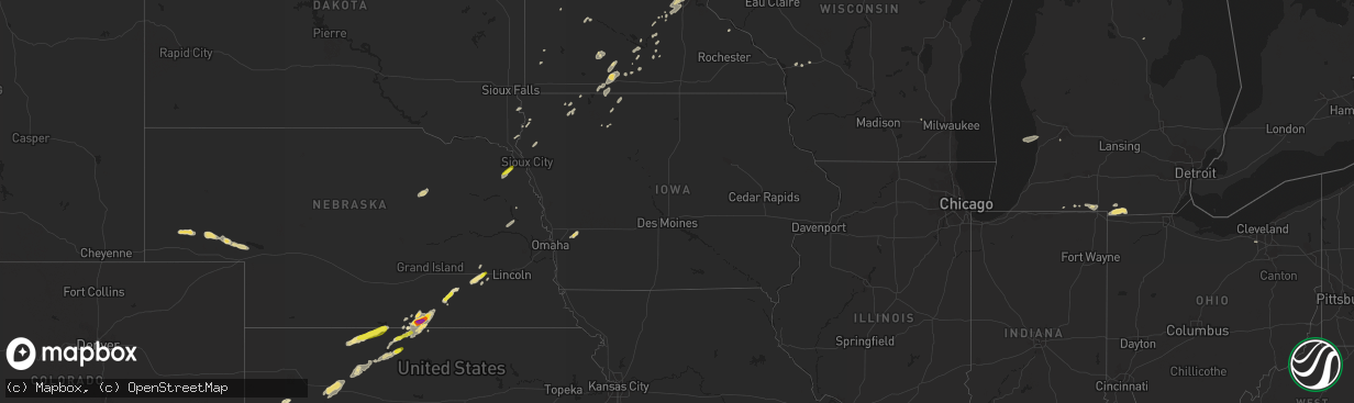 Hail map in Iowa on September 20, 2018