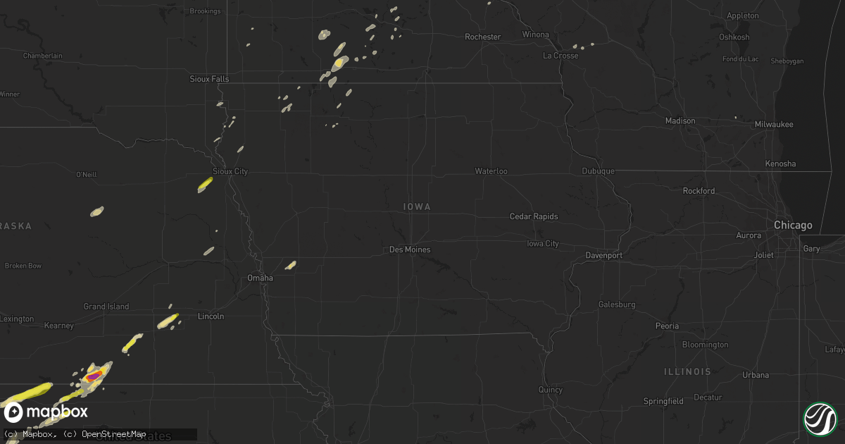 Hail map in Iowa on September 20, 2018