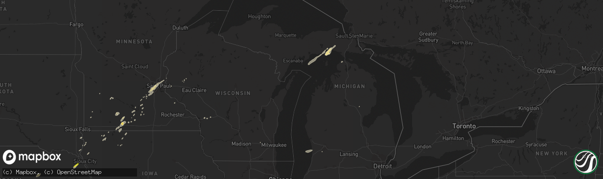 Hail map in Michigan on September 20, 2018