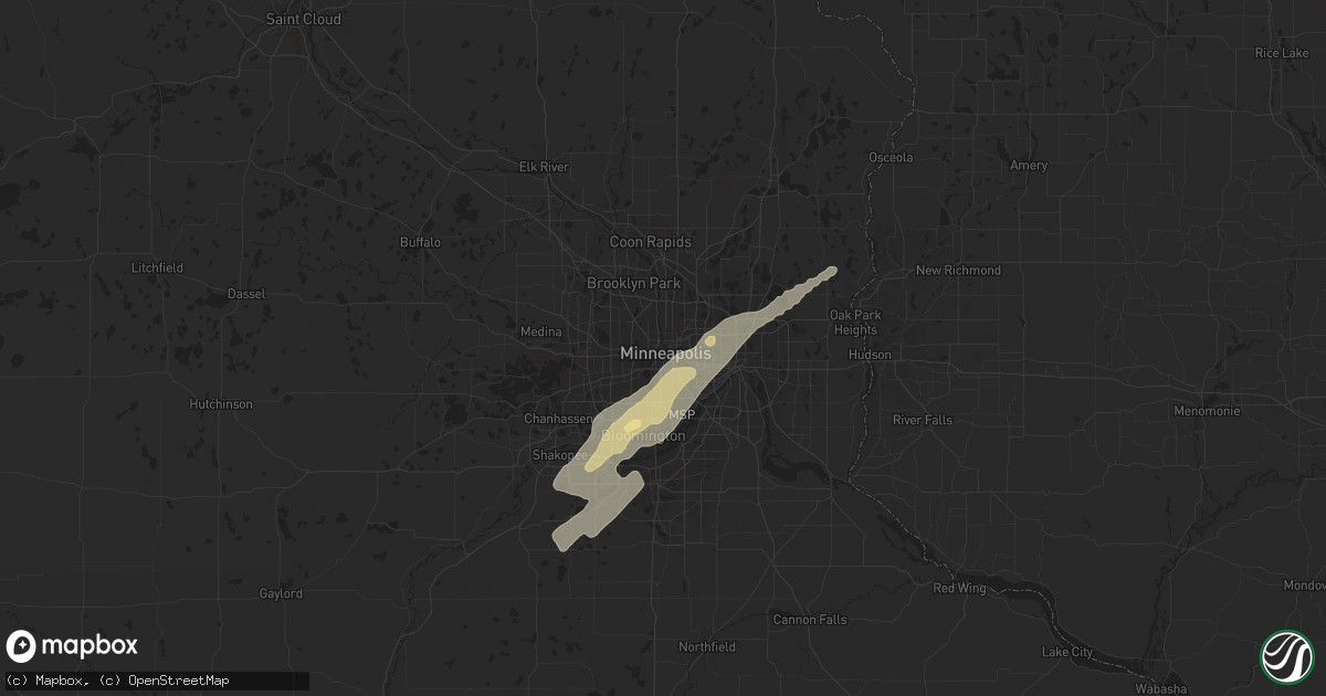 Hail map in Minneapolis, MN on September 20, 2018