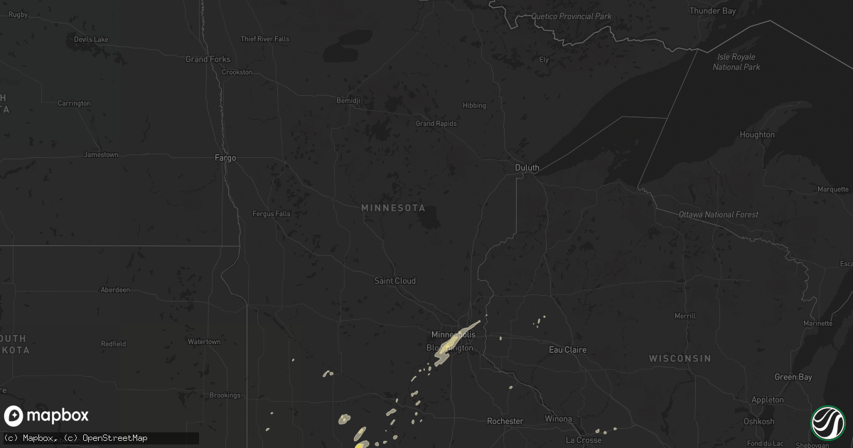 Hail map in Minnesota on September 20, 2018