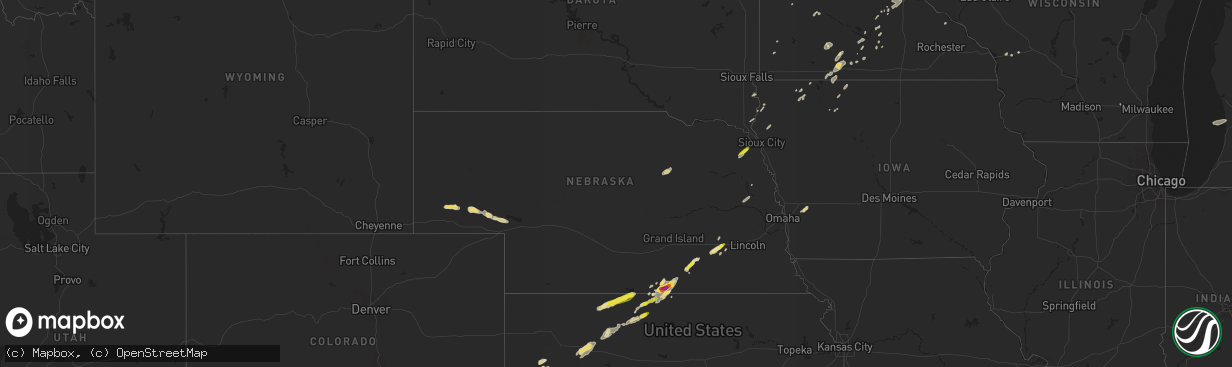 Hail map in Nebraska on September 20, 2018