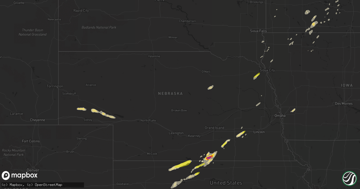 Hail map in Nebraska on September 20, 2018