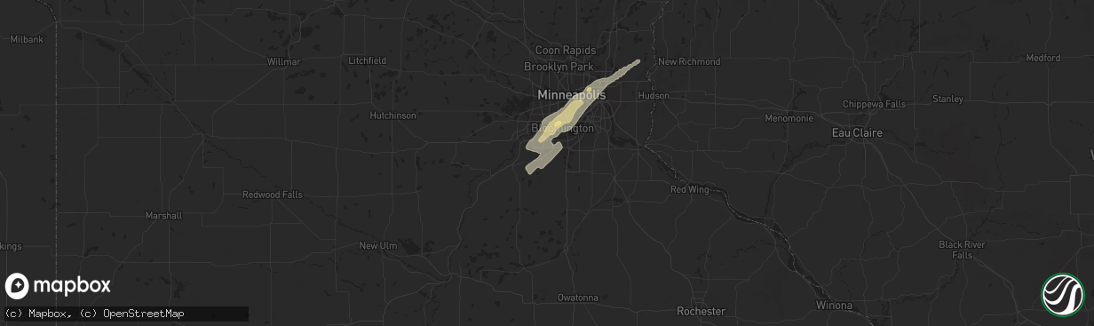 Hail map in Prior Lake, MN on September 20, 2018