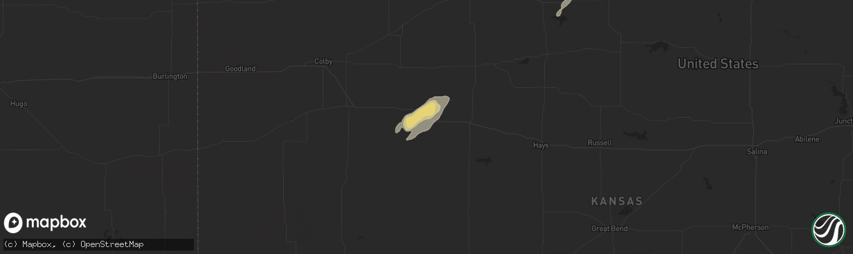 Hail map in Quinter, KS on September 20, 2018