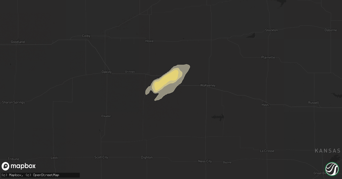 Hail map in Quinter, KS on September 20, 2018