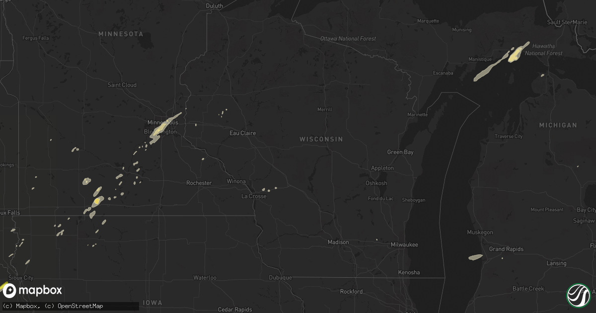 Hail map in Wisconsin on September 20, 2018