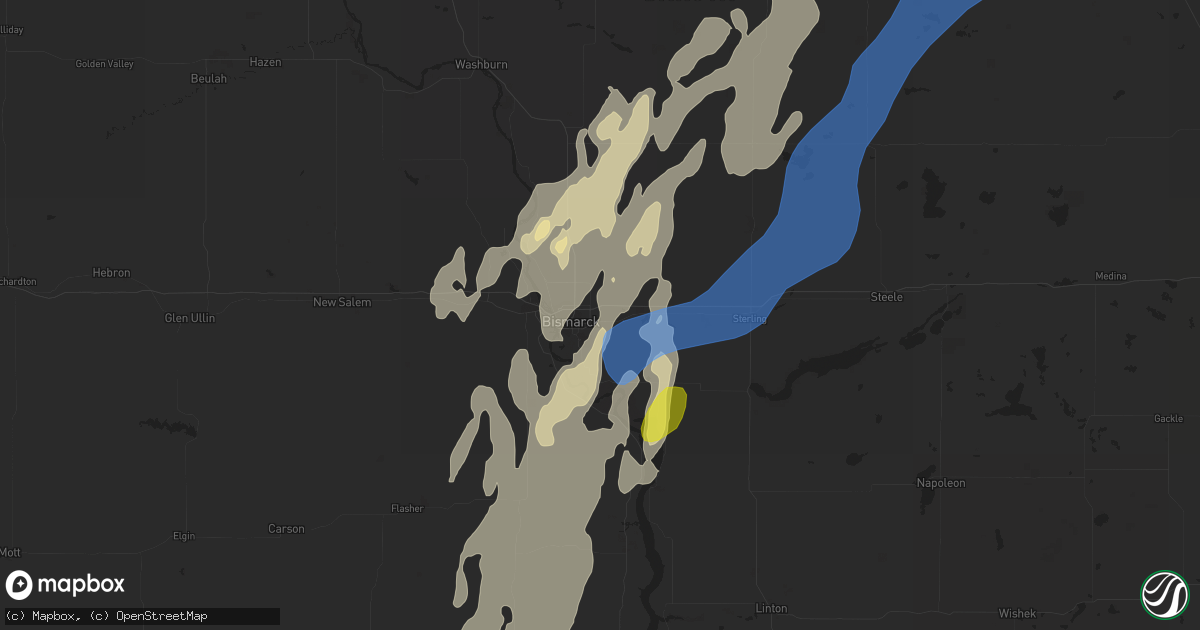 Hail map in Bismarck, ND on September 20, 2019