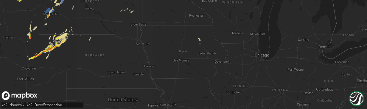 Hail map in Iowa on September 20, 2019