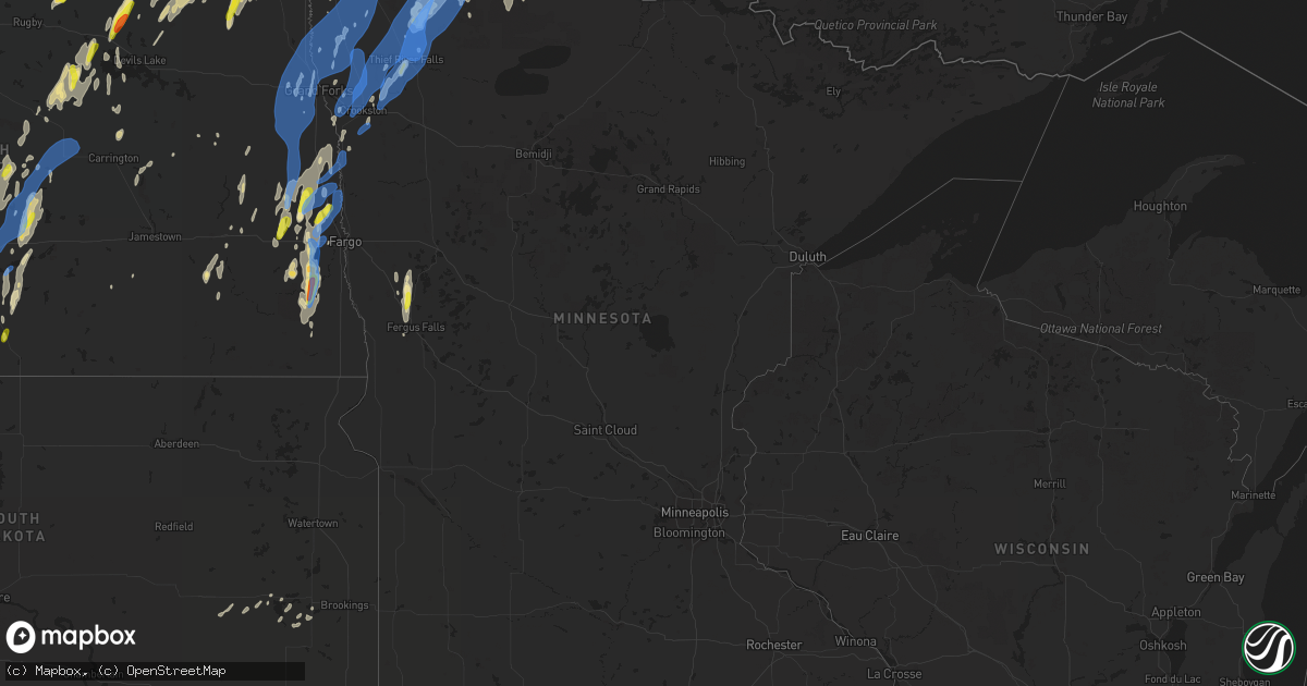 Hail map in Minnesota on September 20, 2019