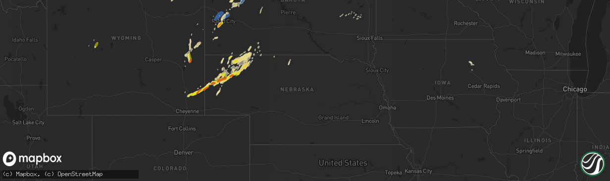 Hail map in Nebraska on September 20, 2019