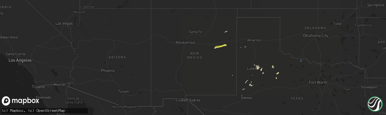 Hail map in New Mexico on September 20, 2019