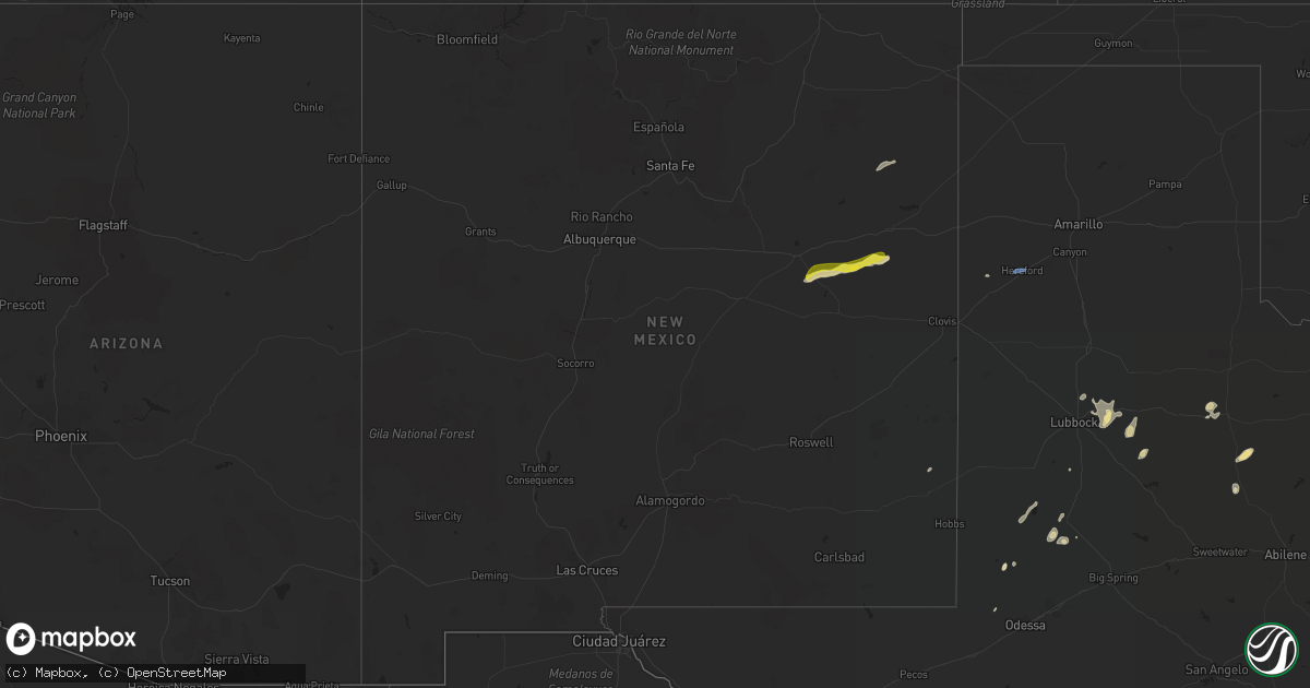 Hail map in New Mexico on September 20, 2019