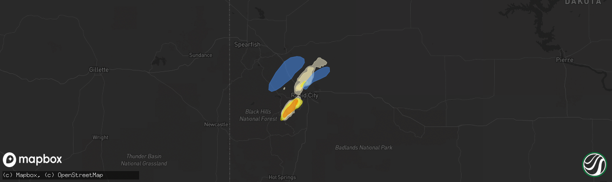 Hail map in Rapid City, SD on September 20, 2019