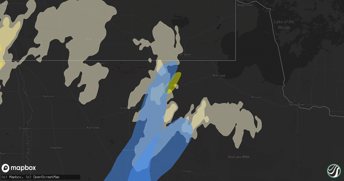 Hail map in Roseau, MN on September 20, 2019