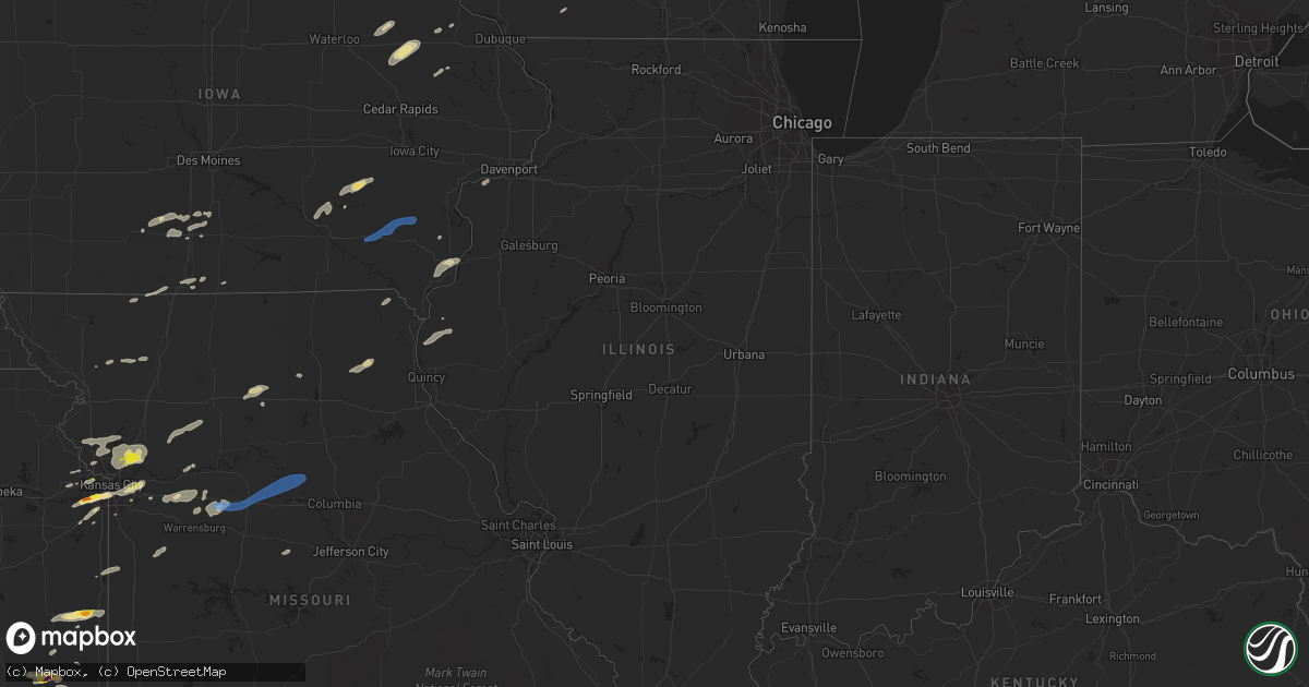 Hail map in Illinois on September 20, 2021