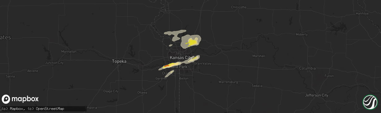 Hail map in Independence, MO on September 20, 2021