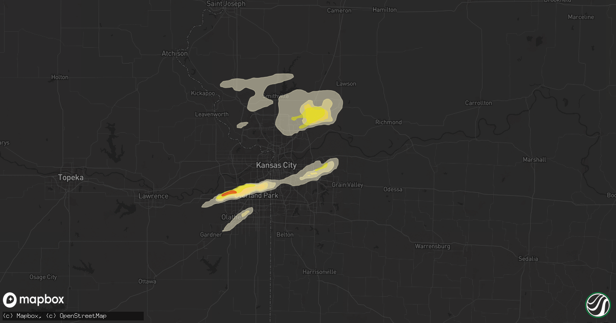 Hail map in Independence, MO on September 20, 2021